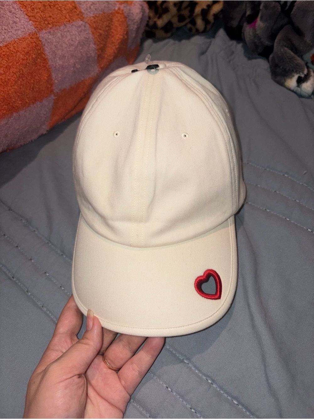 lululemon athletica Cream Kids Cap with Red Heart Accent